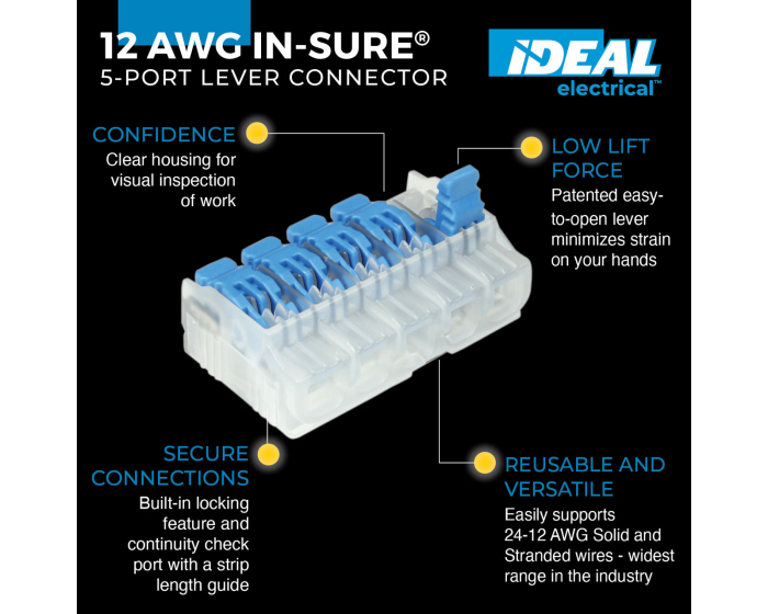 In-Sure® L25 杠杆式导线连接器 5端口